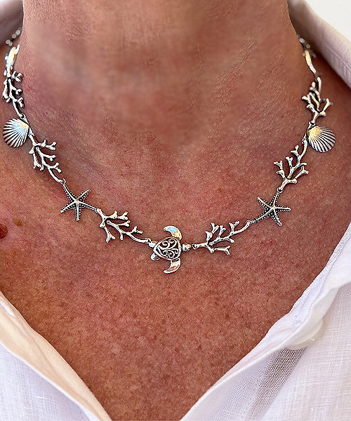 海事シルバー ジュエリー シェル カニ タツノオトシゴ ペンダント