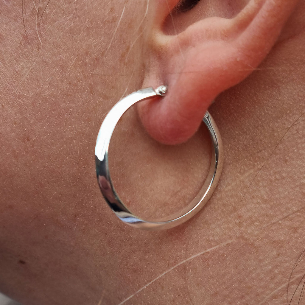 Creolen  groß  poliert   gedreht - Silberpfeil Lübeck